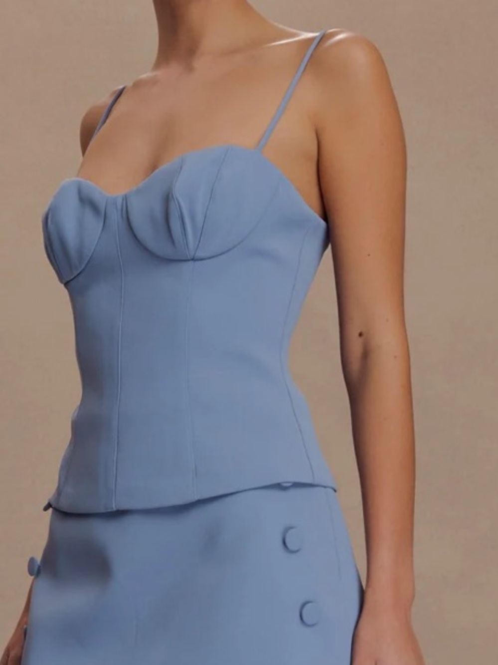Meshki Pale Blue Bustier Cami Top